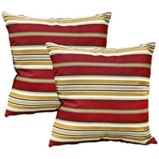 Set of 2 Roma Stripe Outdoor Accent Pillows   #W6218