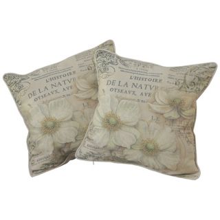 Set of 2 Flower Scroll 18" Square Throw Pillows   #X8054