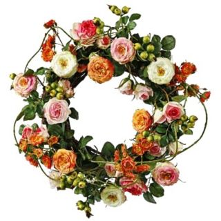 Jane Seymour 16" Silk Garden Rose Wreath   #W0820