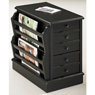 Multifunction Black Storage/Magazine Chairside Table   #F6434