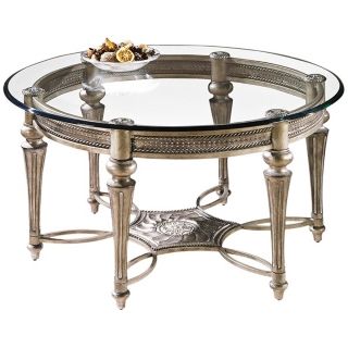 Galloway Brushed Pewter Round Cocktail Table   #Y0392
