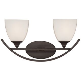 Arch Bronze with White Glass 2 Light 18" Wide Bath Light   #T9650