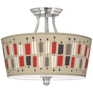 Bounce Giclee 18" Wide Brushed Steel Ceiling Light   #M1074 Y3628