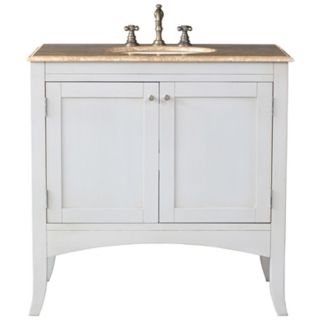Alyssa Travertine Marble Single Sink Vanity   #K2236
