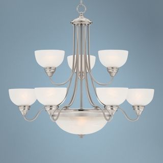Conroy White Marble 30 1/2" Wide Steel Entry Chandelier   #W4517