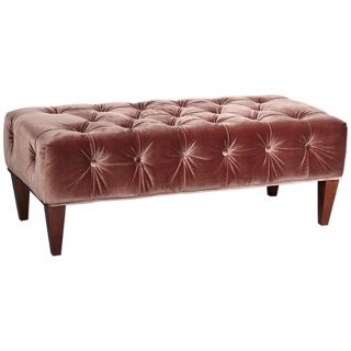 Milano Tufted Milk Chocolate Brown Upholstered Bench   #V9967