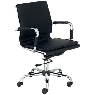 Tanner Black Faux Leather Lowback Desk Chair   #P6518