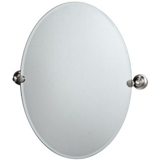 Gatco Tiara Satin Nickel 26" 1/2 High Frameless Oval Mirror   #P5332