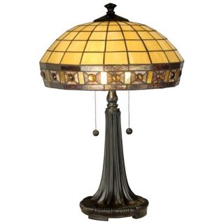 Jewel Square Panel Dale Tiffany Table Lamp   #X2872
