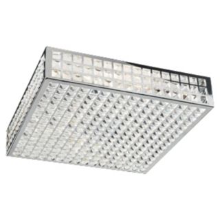 Deco Crystal and Chrome 20" Wide Ceiling Light Fixture   #H3882