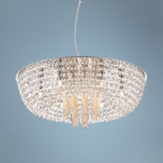 Creel 20 1/4" Wide Chrome and Crystal Pendant Light   #W6920
