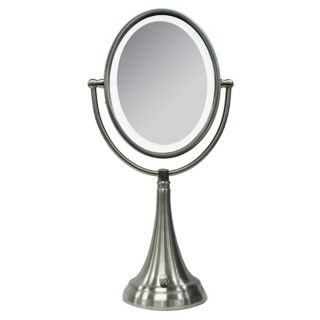 Satin Nickel Finish LED 19" High Oval Vanity Mirror   #R3061