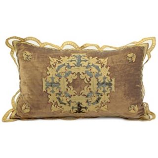 John Richard Antique Gold Velvet Lumbar Accent Pillow   #V3610