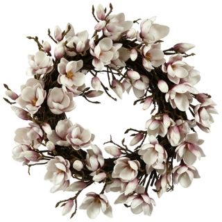 Jane Seymour 24" Lavender Faux Japanese Magnolia Wreath   #V5923