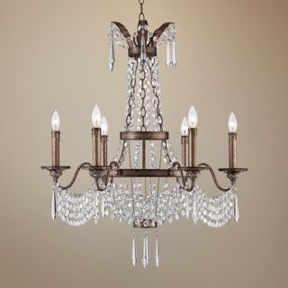 August 27 1/2" Wide Gilded Silver Crystal Chandelier   #W6833
