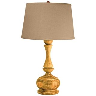Solid Acacia Wood Urn Table Lamp   #N2183