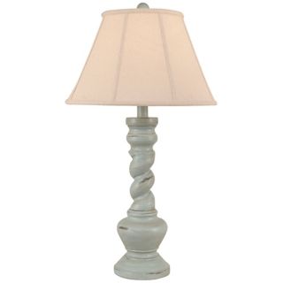 Distressed Atlantic Grey Twisted Base Table Lamp   #P3986