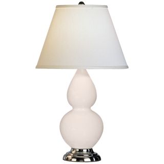 Robert Abbey 22 3/4" White Ceramic and Silver Table Lamp   #G6616