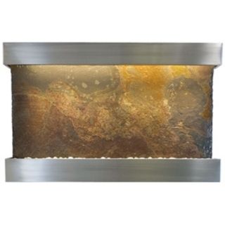 Classic Quarry 51" Wide Raja Slate Stainless Wall Fountain   #Y0228