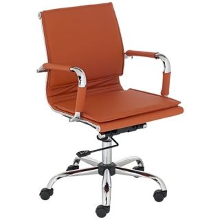 Tanner Terra Cotta Faux Leather Lowback Desk Chair   #P6521