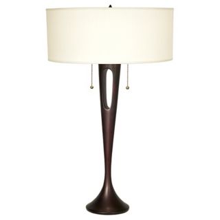 Lights Up French Mod Bronze Ivory Ipanema Table Lamp   #99355