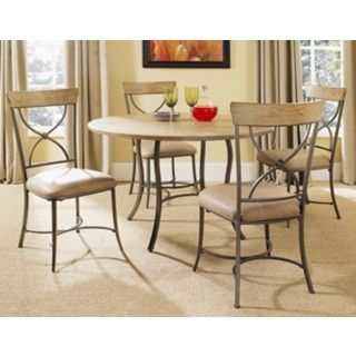 Hillsdale Charleston Round and X Back Metal Dining Set of 5   #V9843
