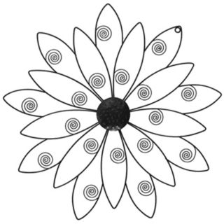 Black Flower Metal Wall Art Piece   #N3167