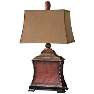 Uttermost Pavia Aged Red Woven Texture Table Lamp   #N4461