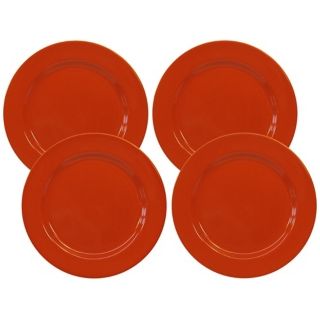 Set of 4 Fun Factory Orange Salad Plates   #Y0682