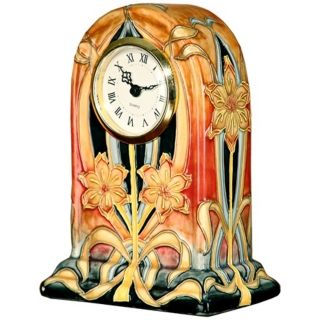 Dale Tiffany Pasque Flower Hand Painted Porcelain Clock   #X5551