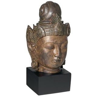 Large Buddha Head on Stand Sculpture   #M5712