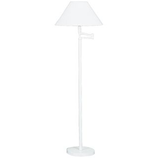 White Finish with White Shade Swing Arm Floor Lamp   #H4191