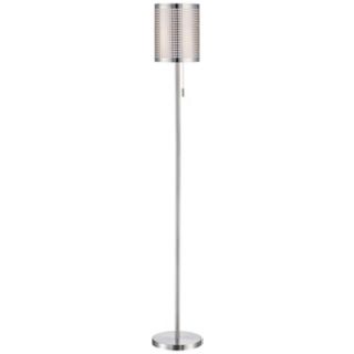 Lite Source Braxton Polished Steel Floor Lamp   #W9896
