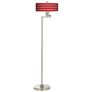 Bold Red Stripe Energy Efficient Swing Arm Floor Lamp   #13024 J9141