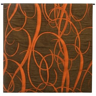Serif Copper 52" Square Wall Tapestry with Hanging Rod   #Y3943