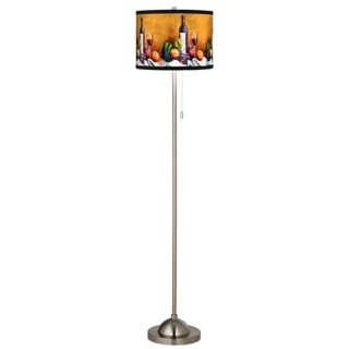 Giclee Wine And Fruit Brushed Nickel Pull Chain Floor Lamp   #99185 83009