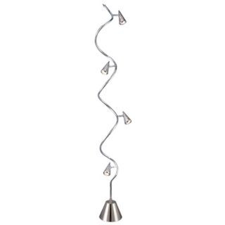 Venus Satin Steel Four Lite Spiral Floor Lamp   #60720