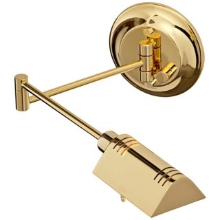 Polished Brass Finish Halogen Pharmacy Swing Arm Wall Light   #U3026