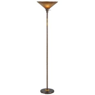 Soho Collection Rust Finish Torchiere Floor Lamp   #93330