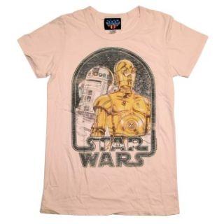 Star Wars C3PO and R2D2 Junk Food Vintage Style Movie Soft Juniors T