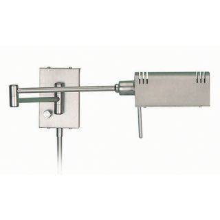 Lite Source Satin Steel Pharmacy Plug In Swing Arm Wall Lamp   #90217