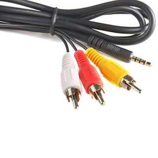 USD $ 2.79   4 Pin 3.5mm Mini Jack to 3 x RCA Composite AV Cable (1.25