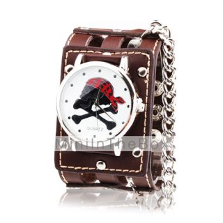 USD $ 7.79   Military Coffee Leather Band Quartz Wrist Watch with