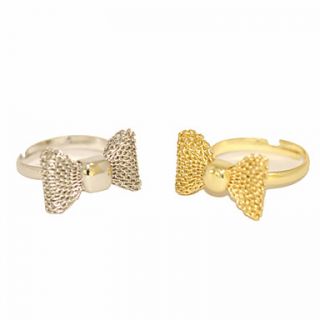 EUR € 2.93   Golden Exquisite Bow Alloy Ring, Gratis Verzending voor