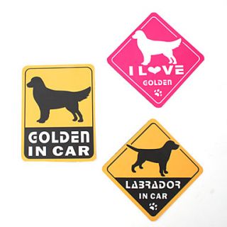 USD $ 9.99   I Love My Golden Retriever Dog Car Stickers (3 Pack