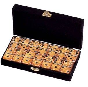 Domino Double Six 6 Gold Jumbo Tournament Professional Size Black