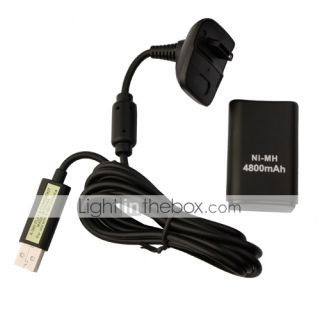 USD $ 9.99   Rechargeable USB Battery Charge Pack for Xbox 360 Slim