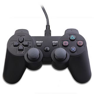 USB Wired DualShock 3 Control Pad for PS3/PC (Black)