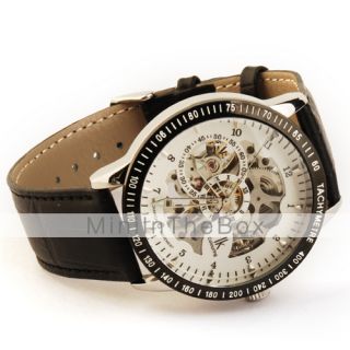 USD $ 33.99   Colouring PU Leather Band Self winding Mechanical Wrist