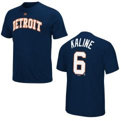 Detroit Tigers Al Kaline Name and Number Navy Jersey T Shirt Tee